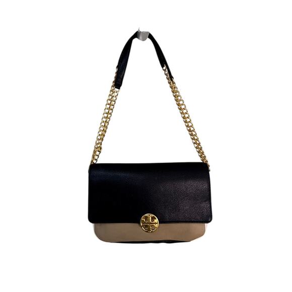 Tory Burch Chelsea Colorblock Converible Shoulder Bag in Beige/Black - Picture 3 of 16